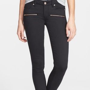Paige indigo zip skinny jeans.